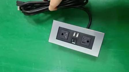 USB 과부하 보호 스위치가 있는 테이블 상단 데스크탑 헤드보드 가구용 미국/캐나다 전원 콘센트 스트립 소켓